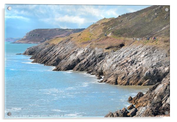 Majestic coastal walk in Wales Acrylic by Peter Thomas