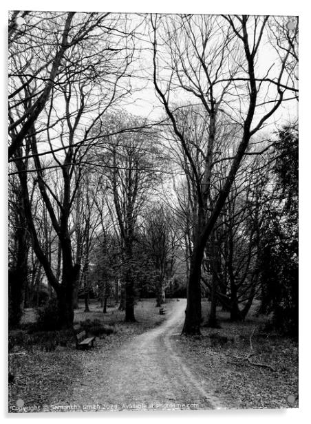 Shipley Park in moody Black and White Acrylic by Samantha Smith