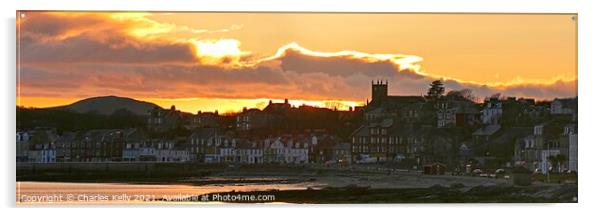 Golden Sunset Over Millport Town Acrylic by Charles Kelly