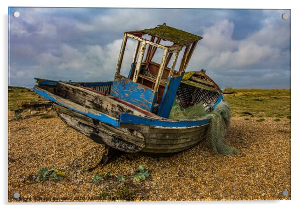 Dungeness Wreck Acrylic by David Buckland