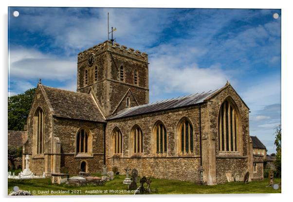 St. Mary's Church Buckland Village Acrylic by David Buckland