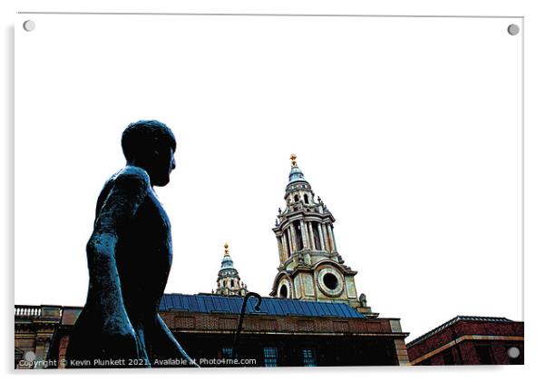 Statue in Paternoster Square London Acrylic by Kevin Plunkett