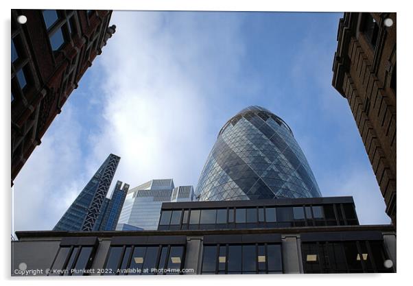 City of London.  The Gherkin Acrylic by Kevin Plunkett