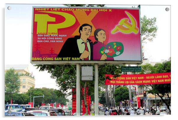 Ho Chi Minh City Street sign, Vietnam. Acrylic by Kevin Plunkett