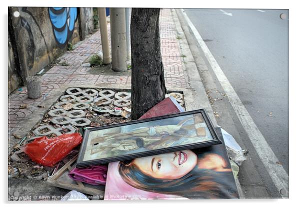 Ho Chi Minh City Sidewalk Trash Acrylic by Kevin Plunkett