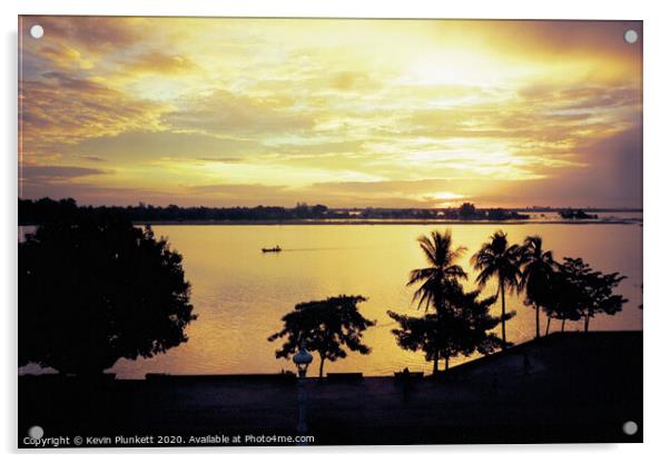 Sunrise in Phnom Penh  Acrylic by Kevin Plunkett