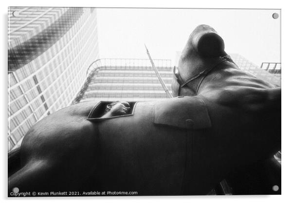 Canary Wharf. Centauro Bronze Statue by Igor Mitoraj Acrylic by Kevin Plunkett