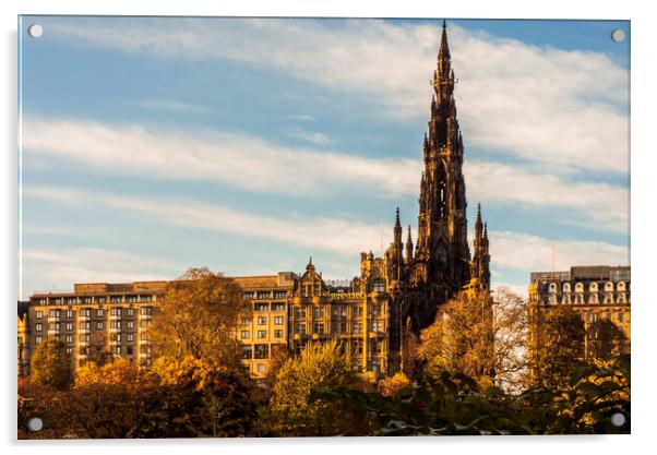 Scott Monument in autumn colours Acrylic by Danilo Cattani