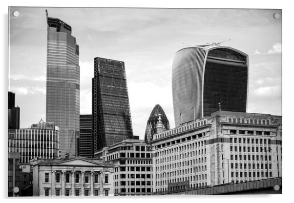London Buildings Contrast Acrylic by Danilo Cattani
