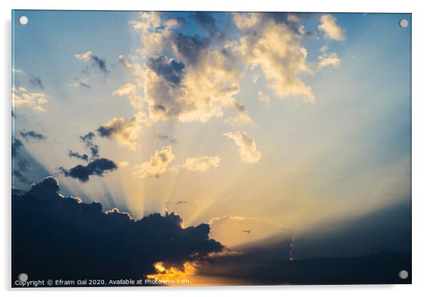 Sunset sky and clouds Acrylic by Efraim Gal