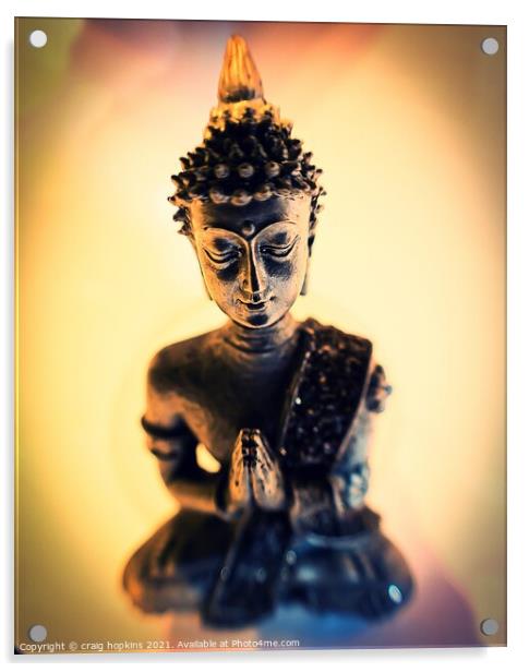 Enlightened Buddha Acrylic by craig hopkins