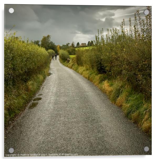 Barnoldswick Country Lane Acrylic by Heather Sheldrick