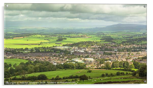 Barnoldswick, Lancashire with Yorkshire Dales in d Acrylic by Heather Sheldrick