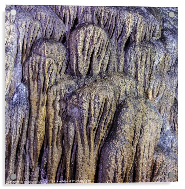 Limestone mineral deposits in Ingleborough Cave Acrylic by Heather Sheldrick