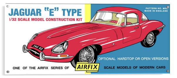 Airfix Jaguar E Type (licensed by Hornby) Acrylic by Phillip Rhodes