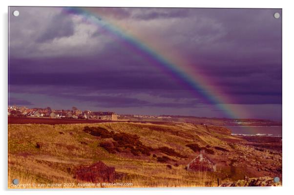 Rainbow Over Crail Acrylic by Ken Hunter