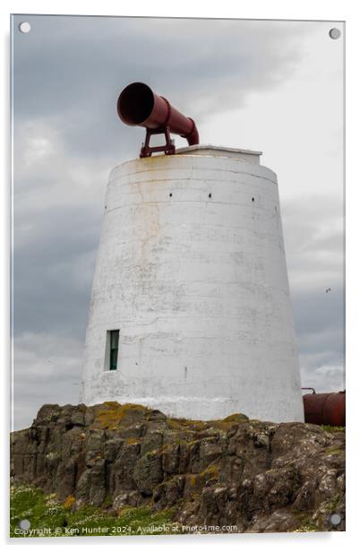 May Island Fog Horn (Disused) Acrylic by Ken Hunter