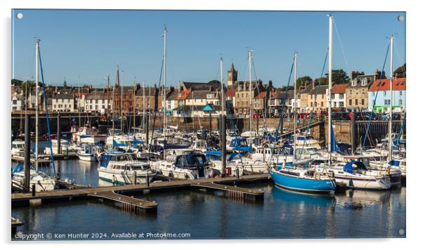 The Harbour Marina Anstruther Acrylic by Ken Hunter
