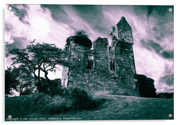Old Piteadie Castle, Kinghorn Acrylic by Ken Hunter