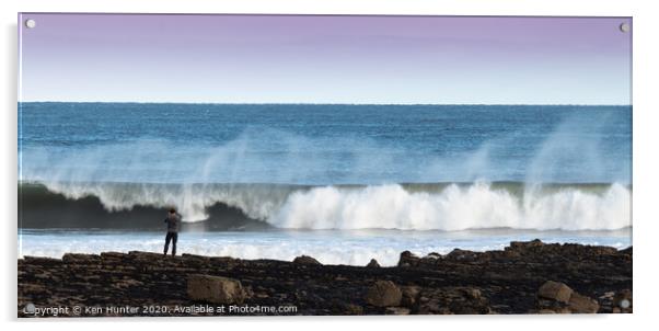 Watching the Breaking Wave Acrylic by Ken Hunter