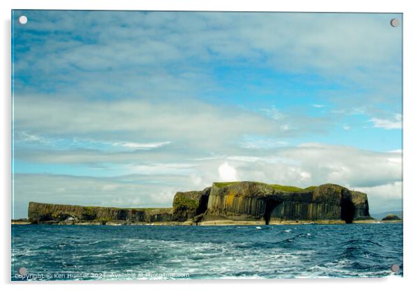 Staffa and Fingal's Cave Acrylic by Ken Hunter