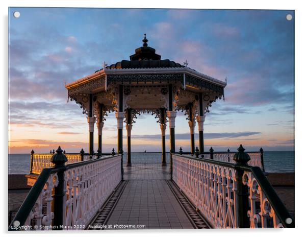 Brighton Band Stand at dawn. Acrylic by Stephen Munn