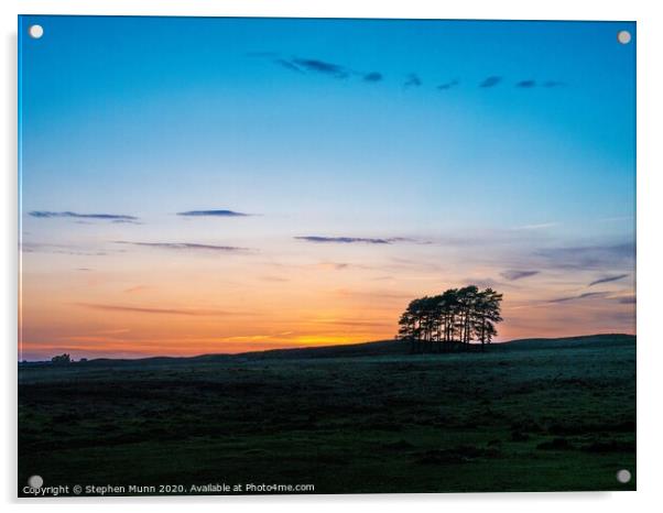 Woodford Bottom Sunset, New Forest National Park Acrylic by Stephen Munn