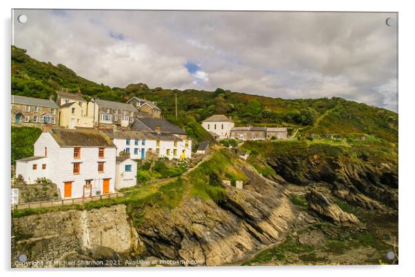 Portloe, a traditional Cornish fishing village Acrylic by Michael Shannon