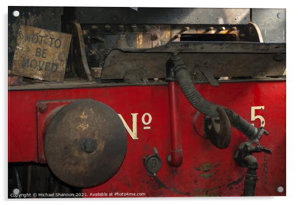 Close up of an old steam engine Acrylic by Michael Shannon