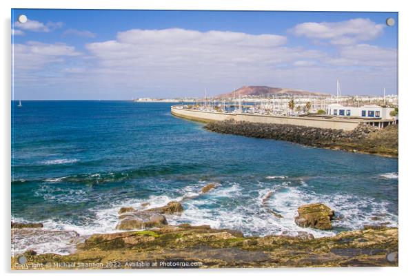 Rubicon Marina in Playa Blanca, Lanzarote Acrylic by Michael Shannon