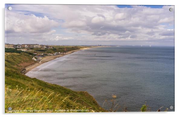 View from Huntcliffe above Saltburn-on-Sea Acrylic by Michael Shannon