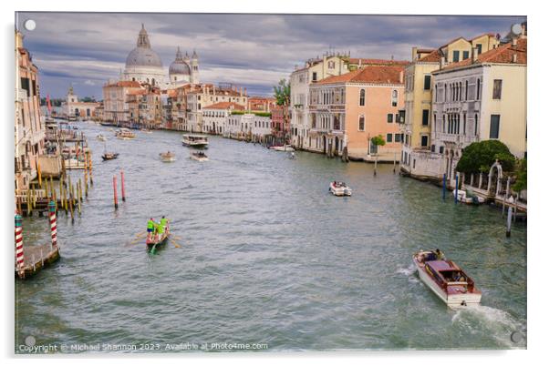 View of the Grand Canal, Venice from the Accademia Bridge. Acrylic by Michael Shannon
