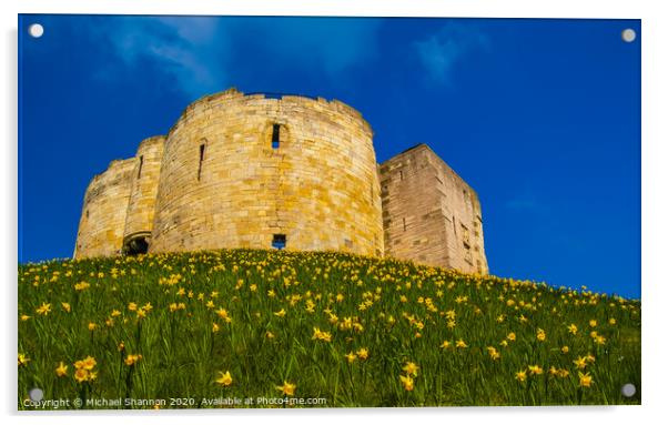 Cliffords Tower in York Acrylic by Michael Shannon