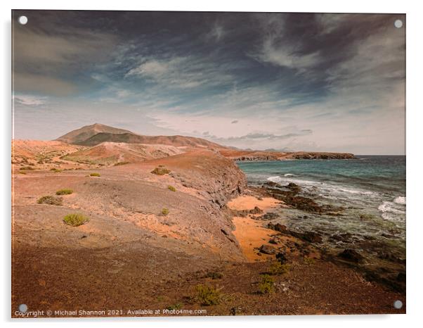 Deserted Beach, Playa Caleta del Congrio, Papagayo Acrylic by Michael Shannon