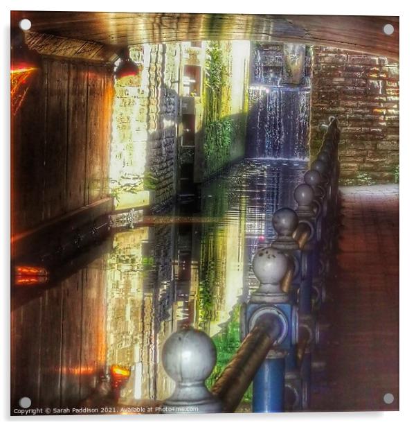 Stalybridge Canal Lock Acrylic by Sarah Paddison