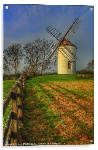 Ashton windmill  Acrylic by John Martin