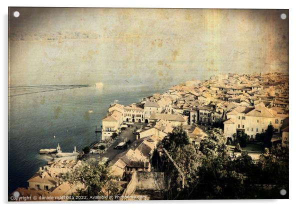 OLD EFFECT PHOTO on  panoramic view of the city of Acrylic by daniele mattioda