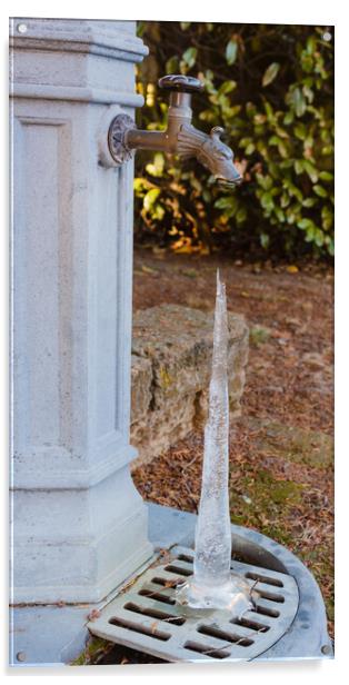 the jet of a fountain frozen by the cold Acrylic by daniele mattioda
