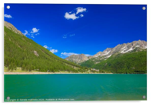 Ceresole Lake in the Gran Paradiso National Park  Acrylic by daniele mattioda