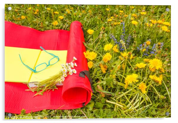 relax on a flowery meadow in spring Acrylic by daniele mattioda