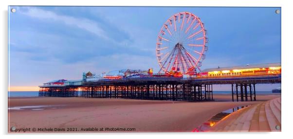 Central Pier Blackpool Acrylic by Michele Davis