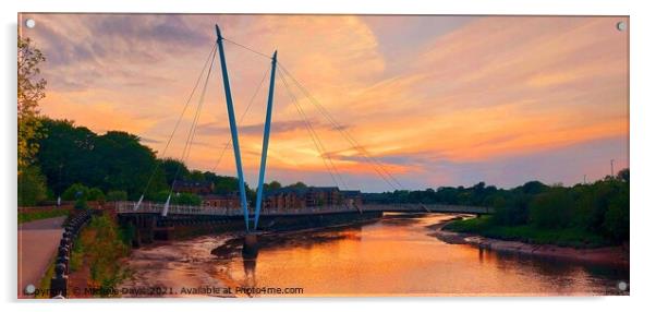 Millenium Bridge, Lancaster Acrylic by Michele Davis