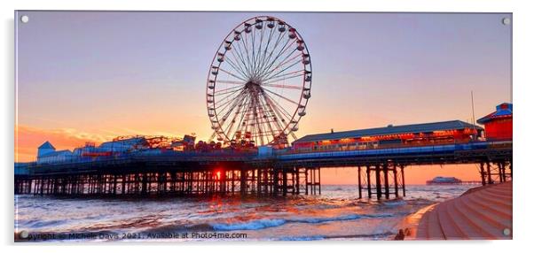 Central Pier Blackpool Acrylic by Michele Davis