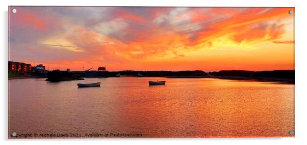 Fleetwood Boating Lake sunset Acrylic by Michele Davis