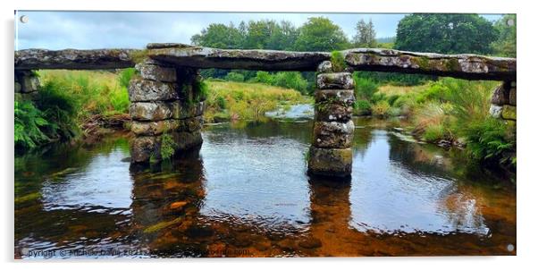 Postbridge Clapper Bridge Acrylic by Michele Davis