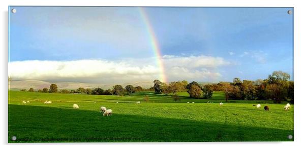 Rainbow Over Bowland Acrylic by Michele Davis