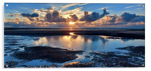 Cleveleys Beach Sunset Acrylic by Michele Davis