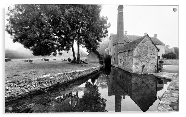 The Old Mill, Lower Slaughter Acrylic by Michele Davis