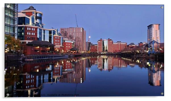 Salford Quays Reflections Acrylic by Michele Davis