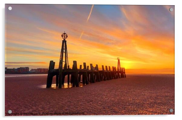 St Anne's Pier Jetty Sunrise Acrylic by Michele Davis